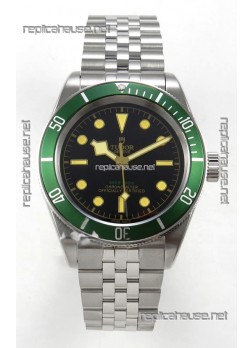 Tudor Black Bay 41 Black Dial Green Bezel Jubilee Super Clone Watch 