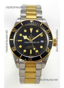 Tudor Black Bay 41 Two Tone Yellow Gold Black Dial Super Clone Watch 