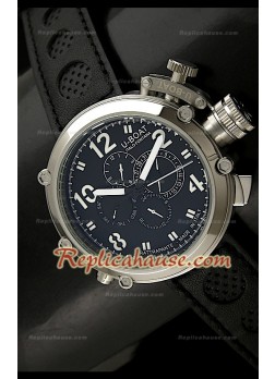 U-Boat Flightdeck Rattrapante Japanese automatic Watch in Steel Casing