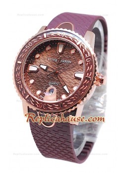Ulysse Nardin Lady Diver Replica Watch in Gold Casing