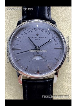 Vacheron Constantin Patrimony Moonphase Stainless Steel Grey Dial Swiss Replica Watch 