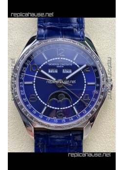 Vacheron Constantin Fiftysix Moonphase Blue Dial Steel Case Swiss Replica Watch 