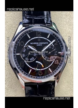 Vacheron Constantin Fiftysix Day-Date Stainless Steel Black Dial Swiss Replica Watch 
