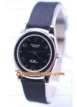 Rolex Cellini Cestello Ladies Swiss Watch All Black Nylon