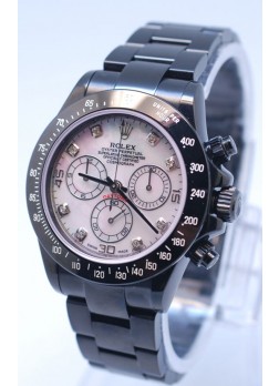 Rolex Daytona Cosmograph Project X Design Black Out Edition Series II - Pink Pearl Dial and Diamond Numerals