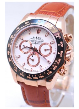 Rolex Daytona Chronograph MonoBloc Cerachrom Bezel White Face in Rose Gold Casing