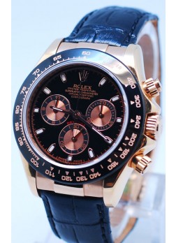 Rolex Daytona Chronograph MonoBloc Cerachrom Bezel Black Face in Rose Gold Casing