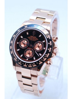 Rolex Daytona Chronograph MonoBloc Cerachrom Bezel Black Face in Rose Gold Body and Subdials