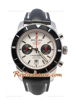 Breitling SuperOcean Heritate Swiss Replica Watch in Leather Strap